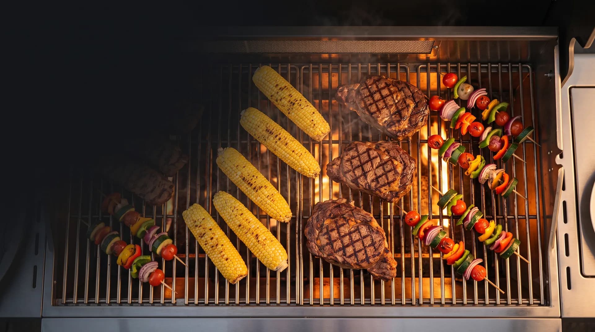SmokyHQ testers cooking on a grill in a backyard