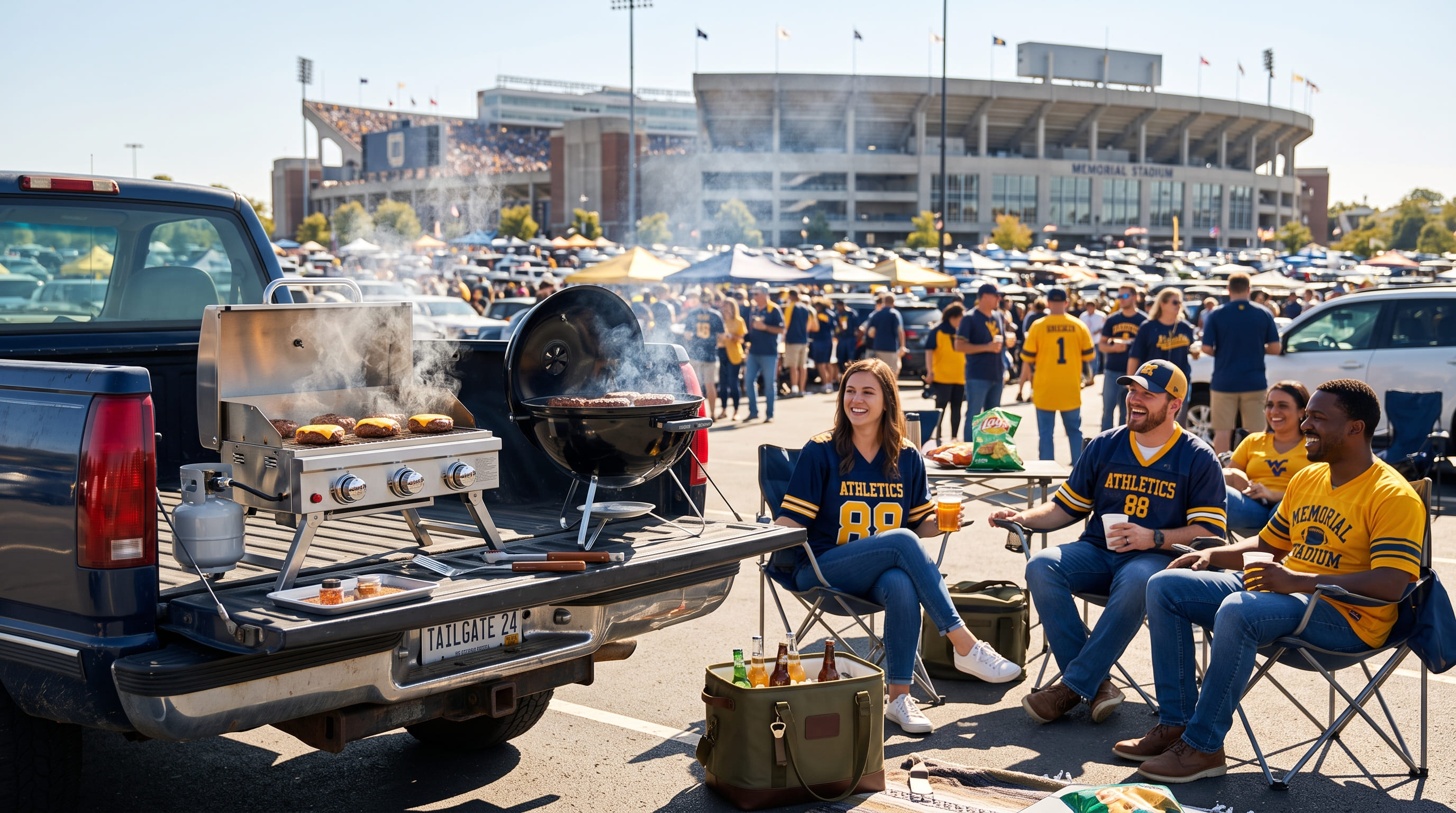 Tailgate Cooking Scene Tailgate Cooking Scene