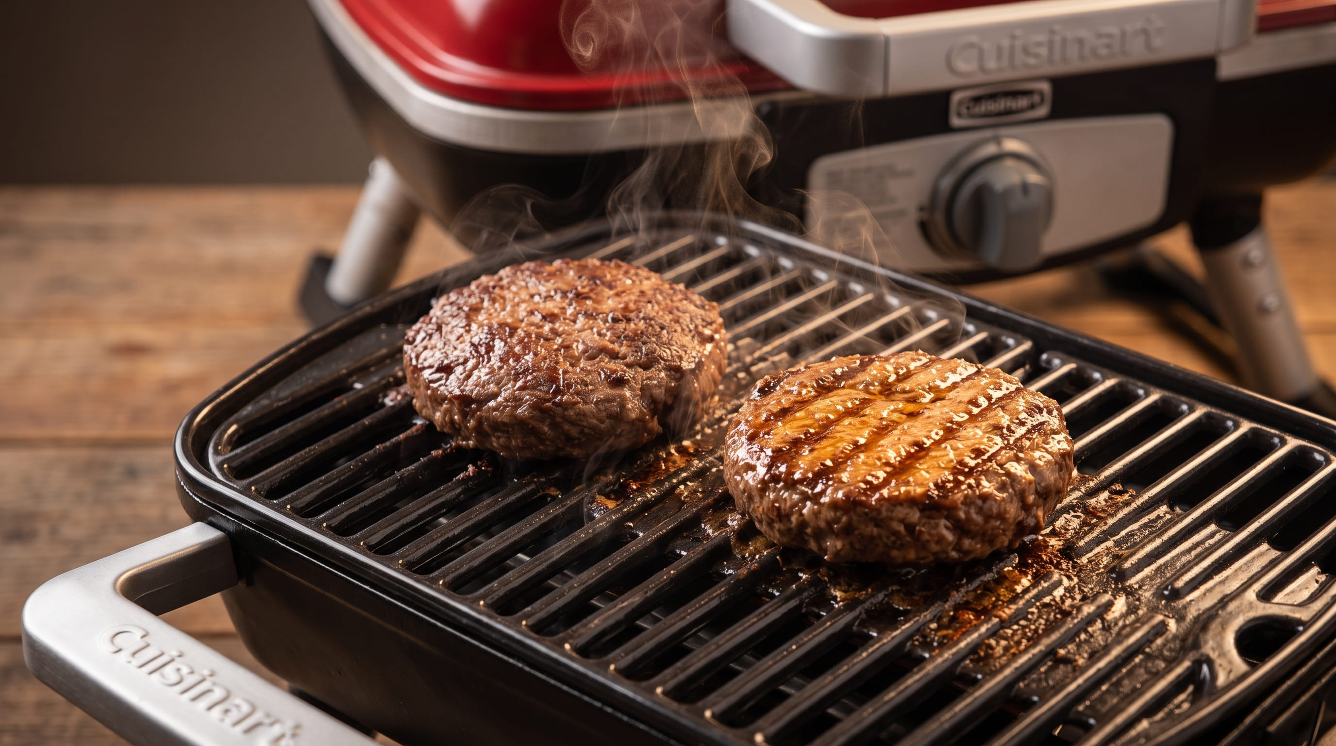Burger Searing Close-Up Burger Searing Close-Up