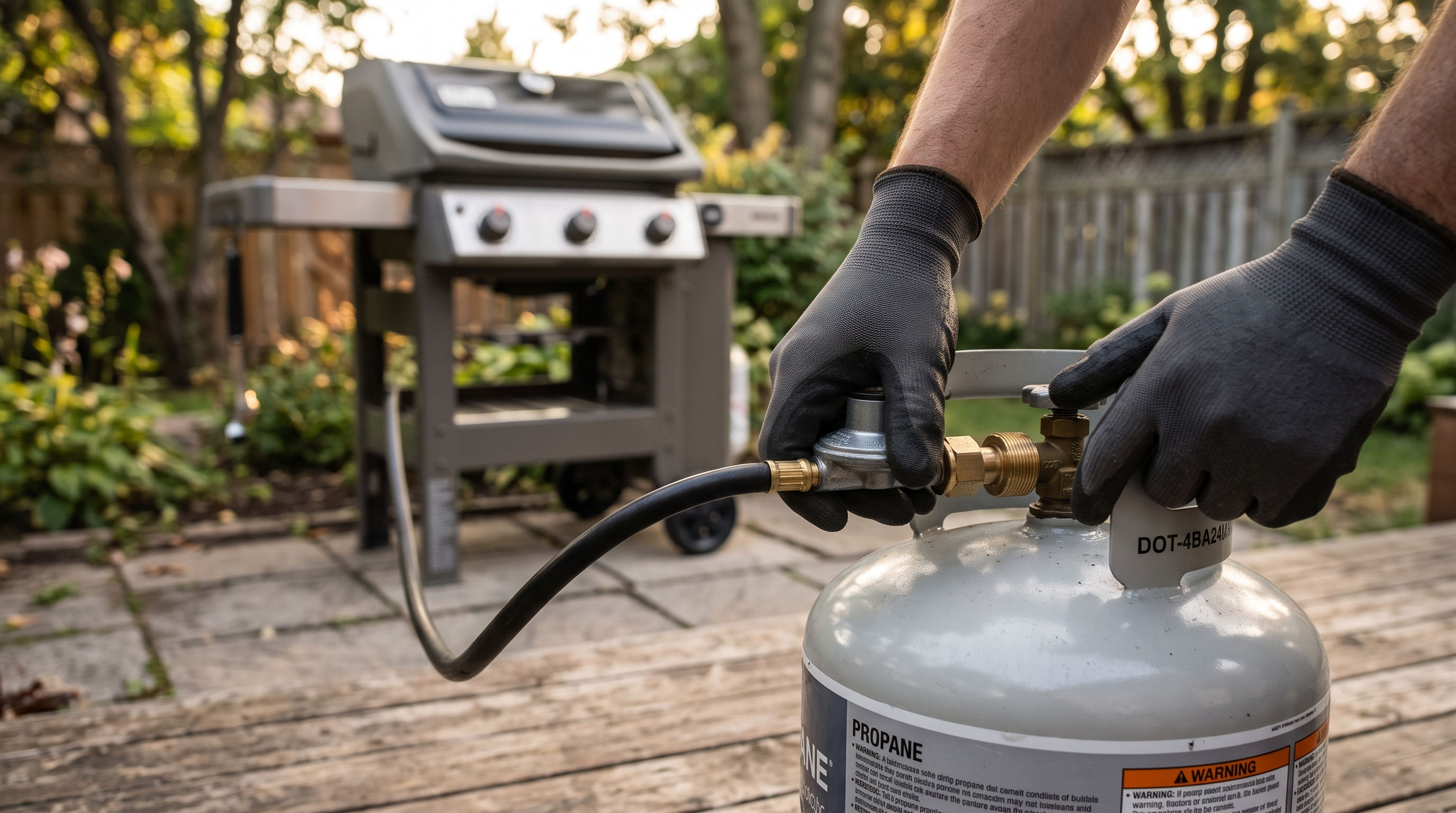 Checking Propane Regulator Connection Checking Propane Regulator Connection