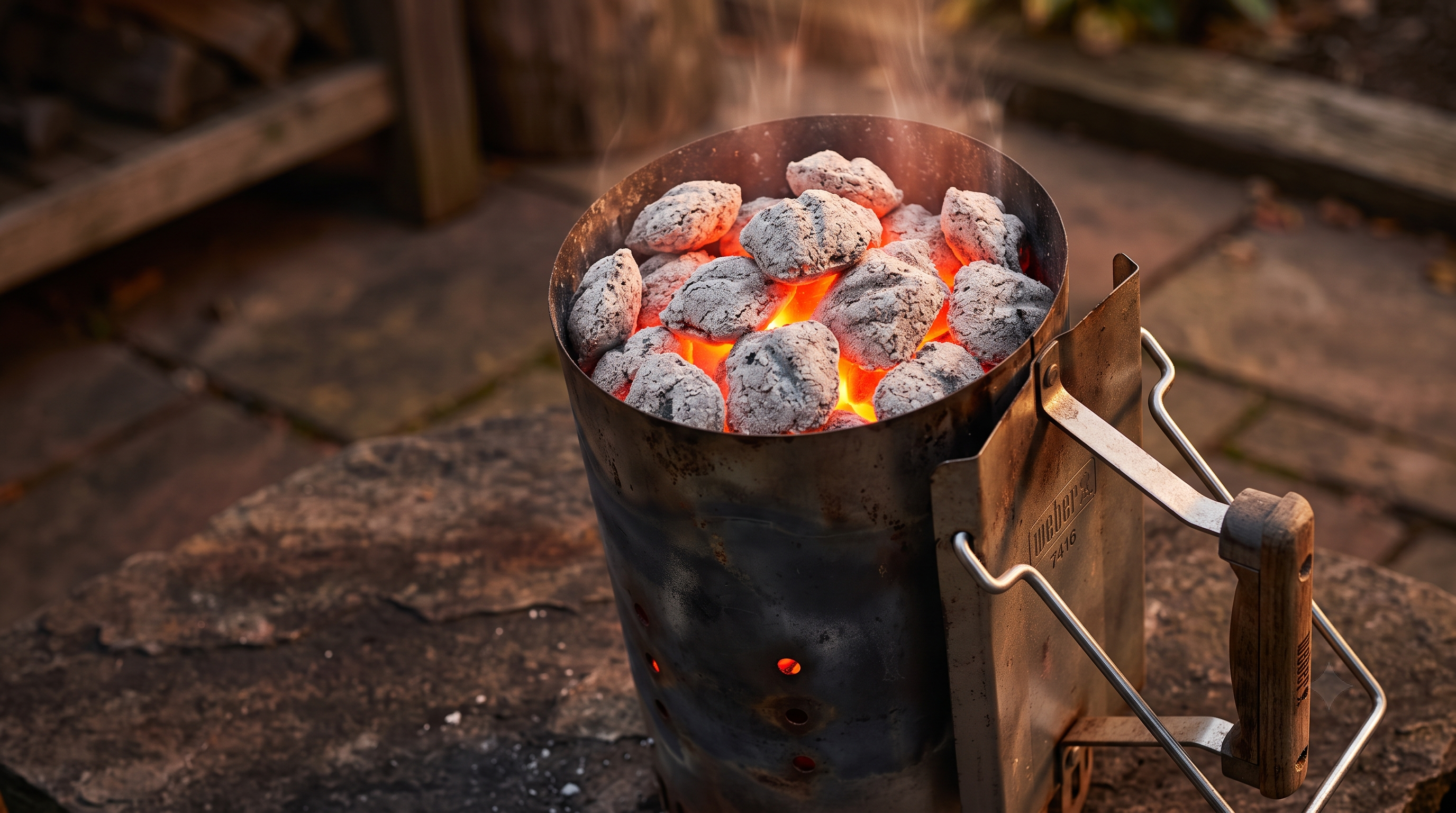 Charcoal Chimney Starter Ashing Over Charcoal Chimney Starter Ashing Over