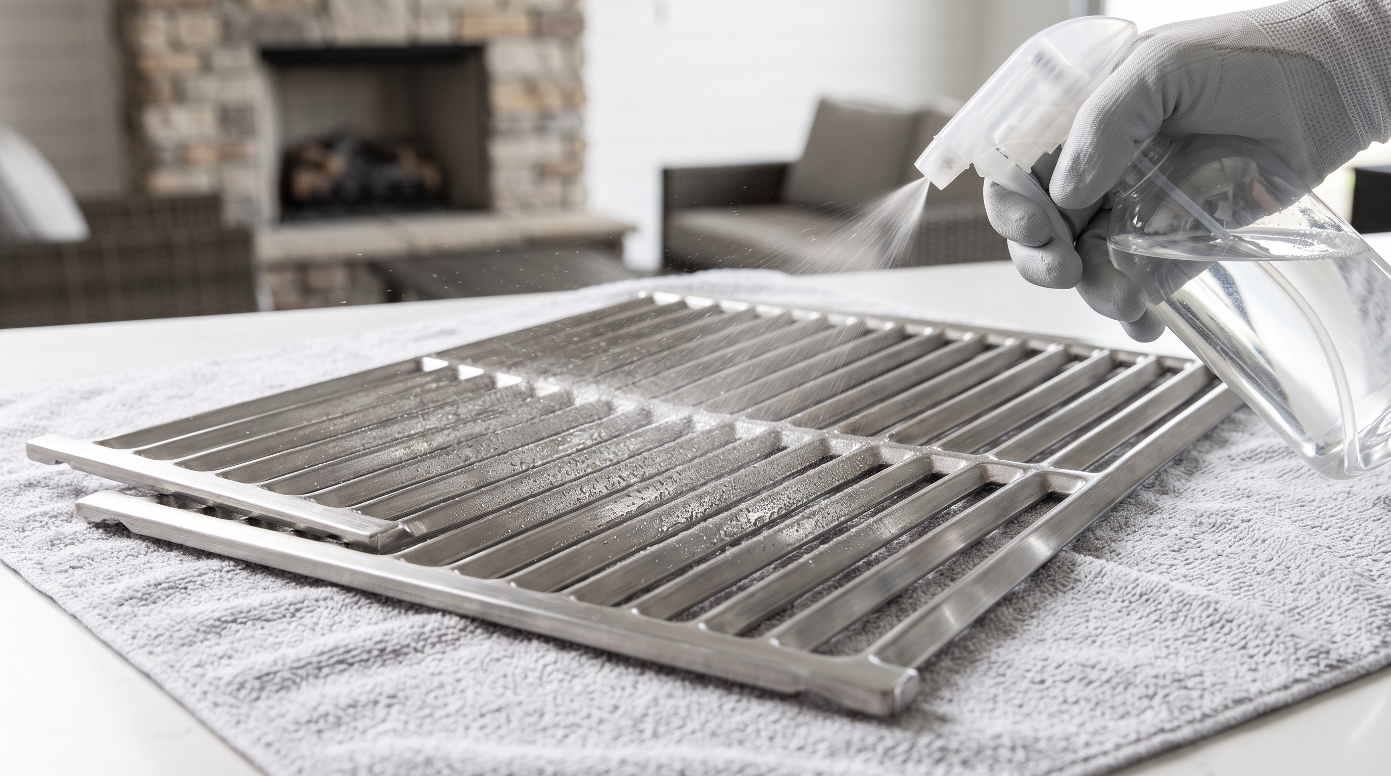Vinegar Solution on Stainless Steel Grates Vinegar Solution on Stainless Steel Grates