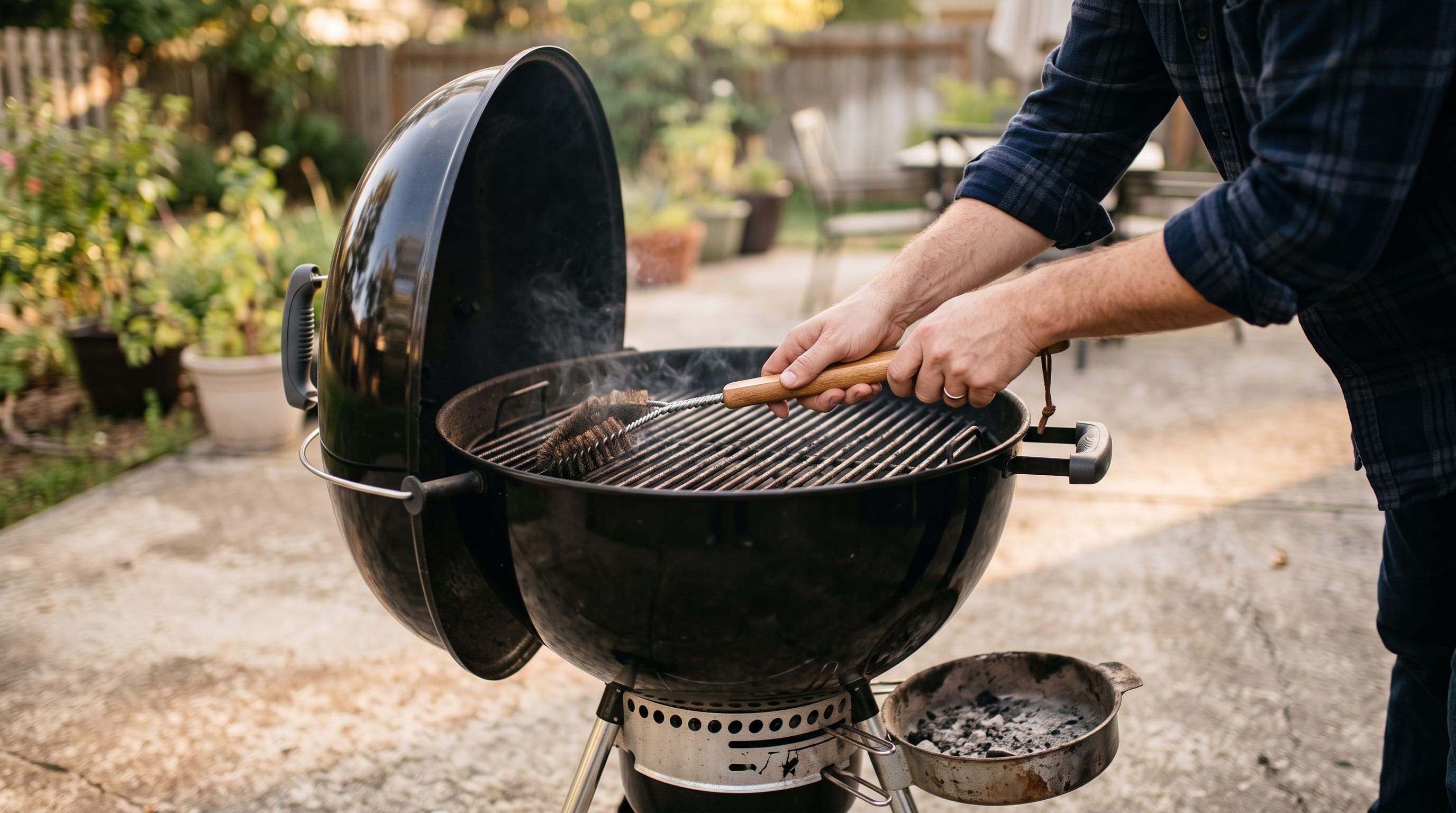 Brushing Warm Charcoal Grates Brushing Warm Charcoal Grates