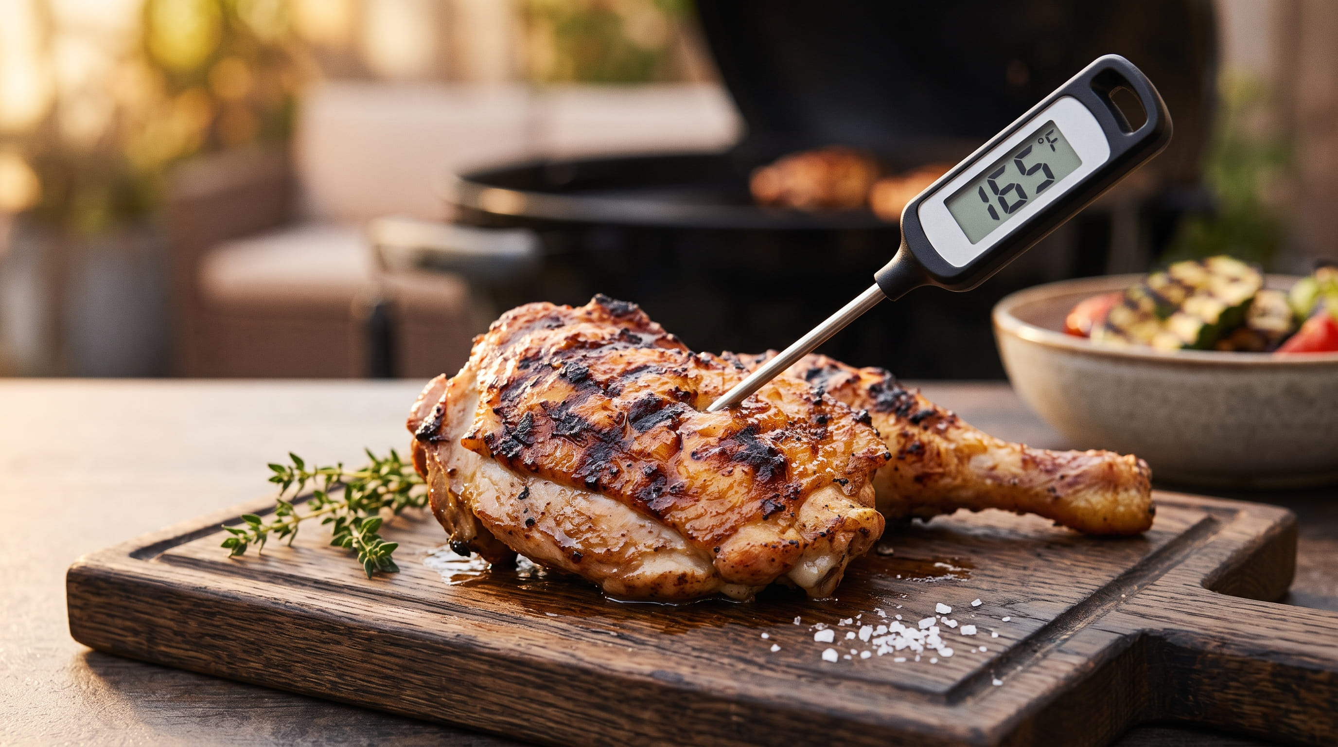 Checking Chicken Thigh Temperature Checking Chicken Thigh Temperature