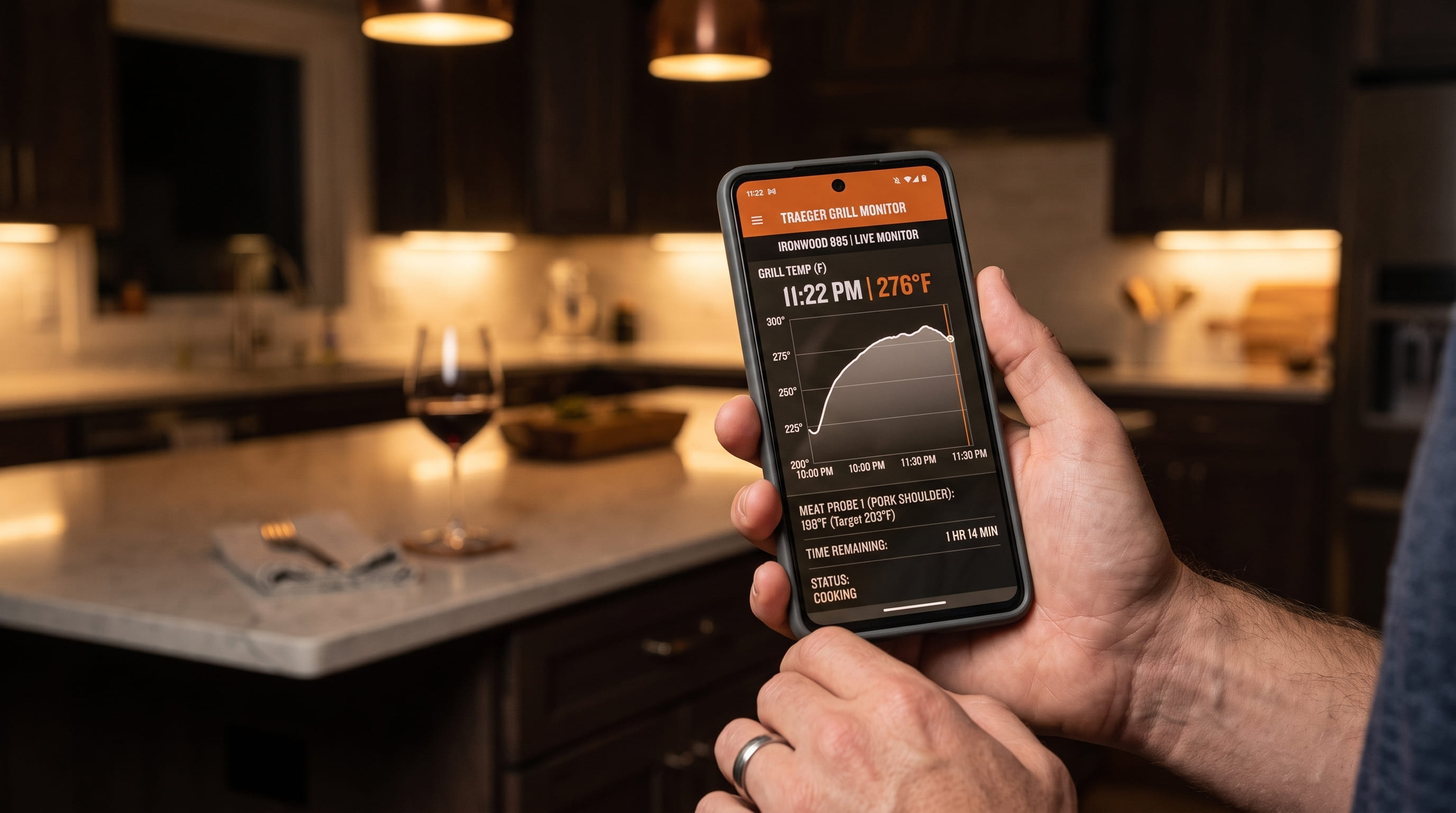 WiFIRE App Monitoring Overnight Brisket
