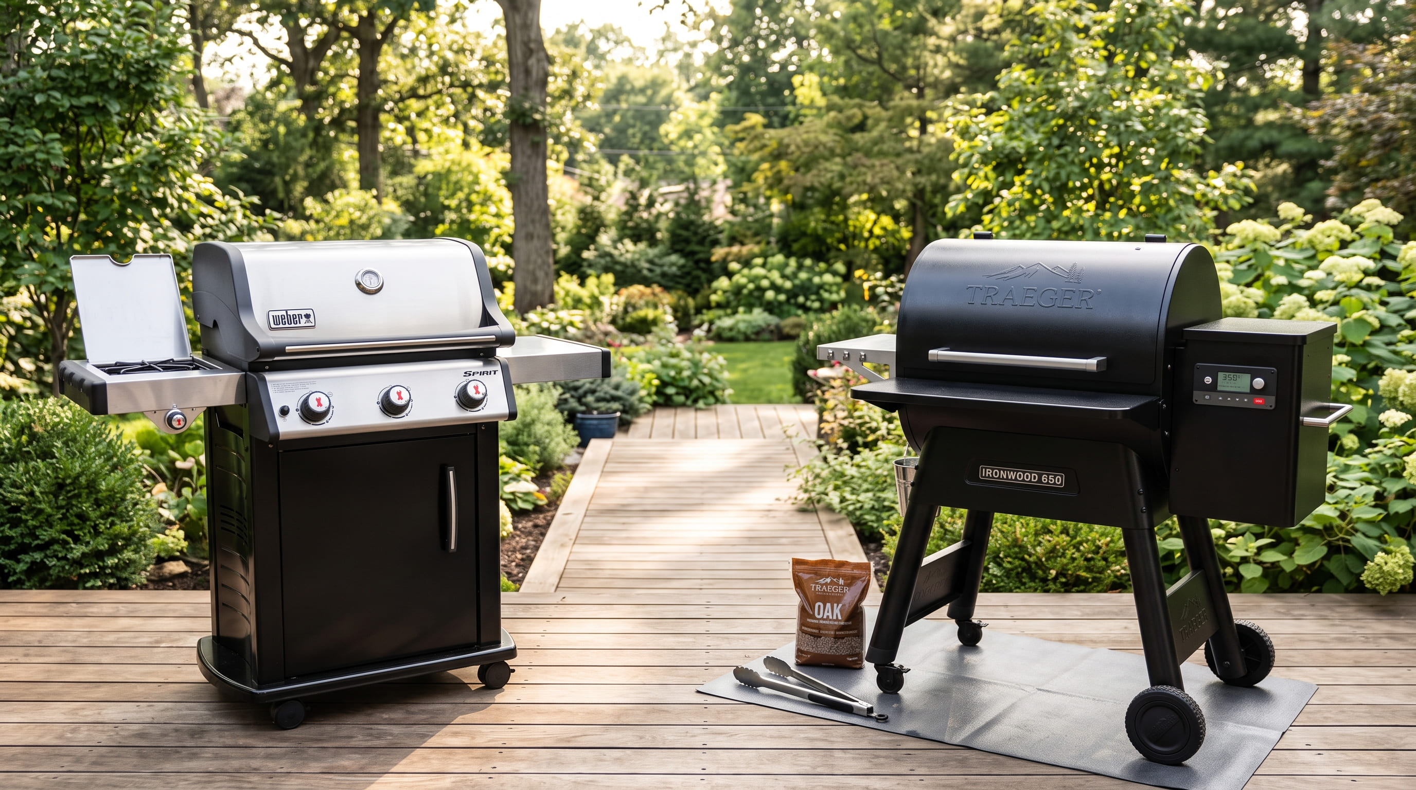 Gas Grill and Pellet Grill Side by Side Gas Grill and Pellet Grill Side by Side